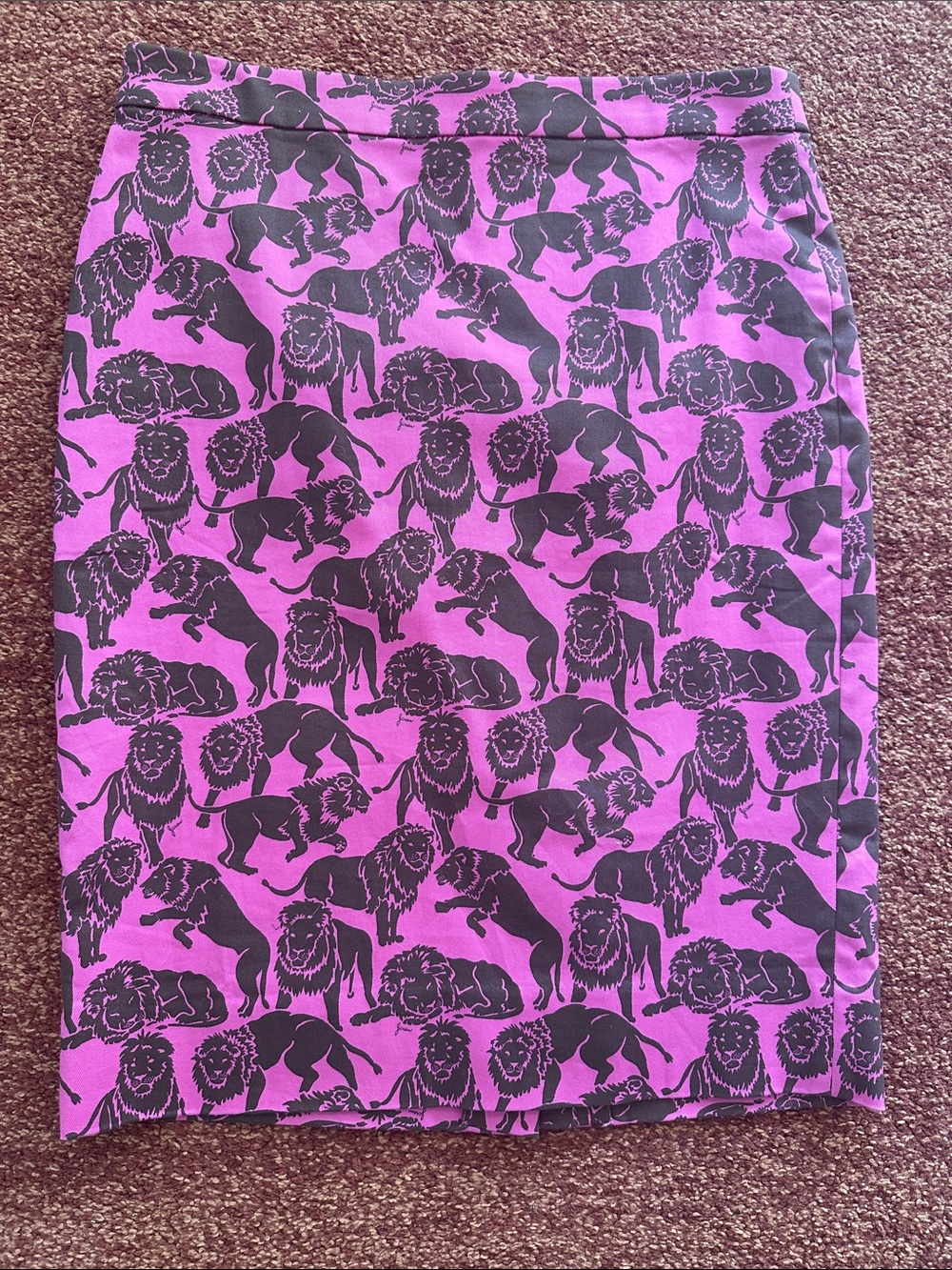 J crew Pink and brown Lion Print Pencil Skirt